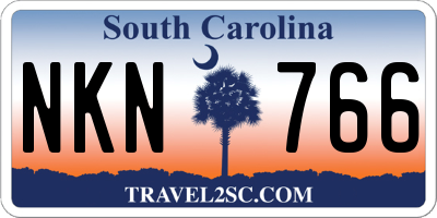 SC license plate NKN766
