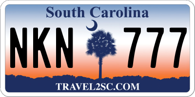 SC license plate NKN777