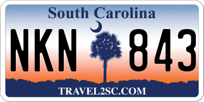 SC license plate NKN843