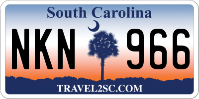 SC license plate NKN966