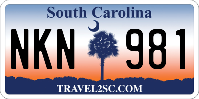 SC license plate NKN981