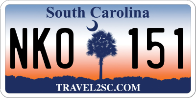 SC license plate NKO151