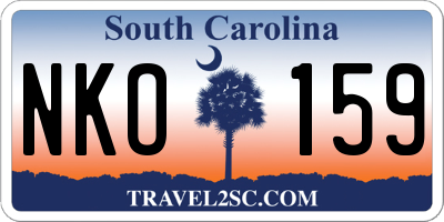 SC license plate NKO159