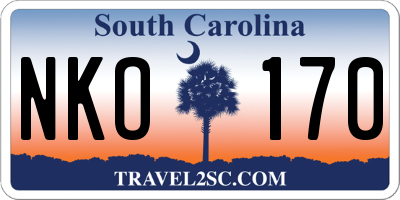 SC license plate NKO170