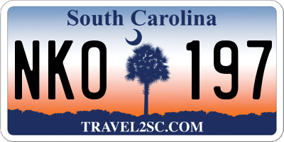 SC license plate NKO197