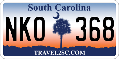 SC license plate NKO368
