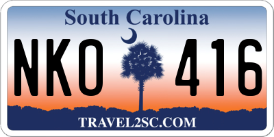 SC license plate NKO416