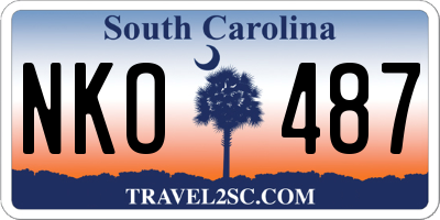 SC license plate NKO487