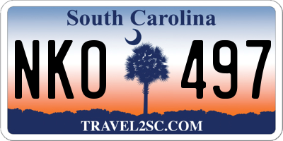 SC license plate NKO497