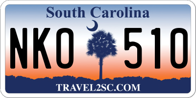SC license plate NKO510