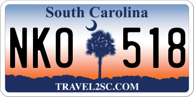 SC license plate NKO518