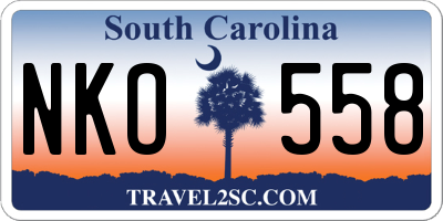 SC license plate NKO558