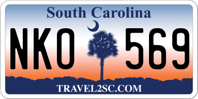 SC license plate NKO569