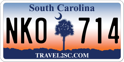 SC license plate NKO714