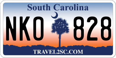 SC license plate NKO828