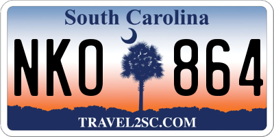 SC license plate NKO864