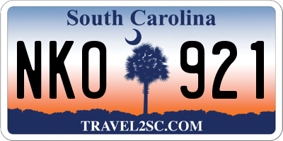 SC license plate NKO921