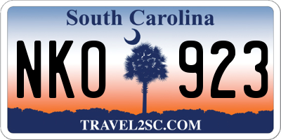 SC license plate NKO923