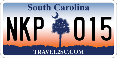 SC license plate NKP015