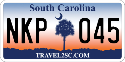 SC license plate NKP045