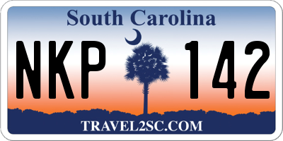 SC license plate NKP142