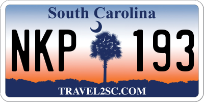 SC license plate NKP193