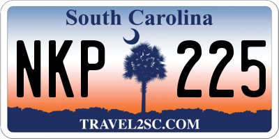 SC license plate NKP225