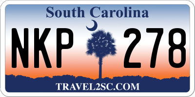 SC license plate NKP278