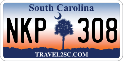 SC license plate NKP308