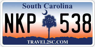 SC license plate NKP538