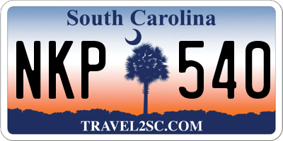 SC license plate NKP540