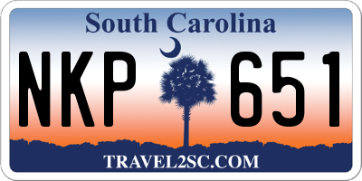 SC license plate NKP651