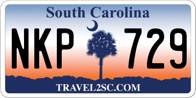SC license plate NKP729