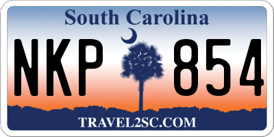 SC license plate NKP854