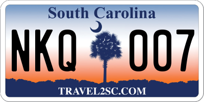 SC license plate NKQ007