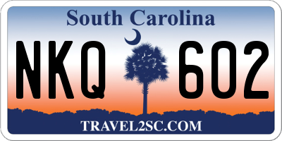 SC license plate NKQ602