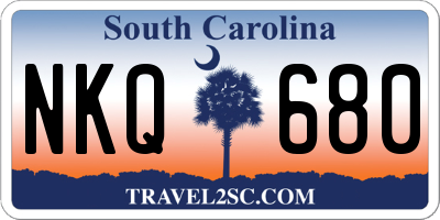 SC license plate NKQ680