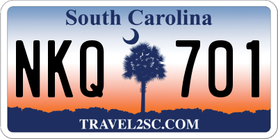 SC license plate NKQ701