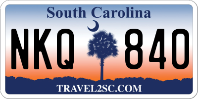 SC license plate NKQ840
