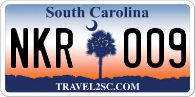 SC license plate NKR009