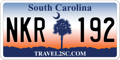 SC license plate NKR192