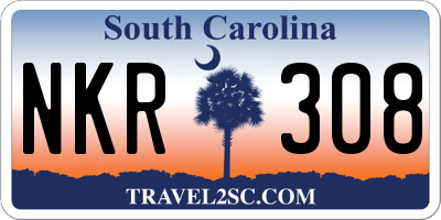 SC license plate NKR308