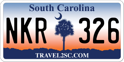 SC license plate NKR326
