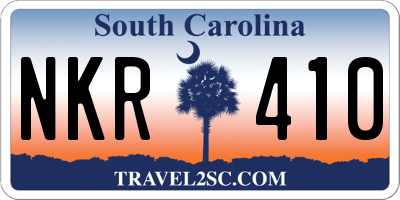 SC license plate NKR410