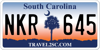 SC license plate NKR645
