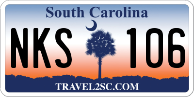 SC license plate NKS106