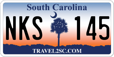 SC license plate NKS145