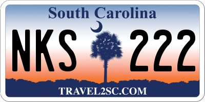 SC license plate NKS222