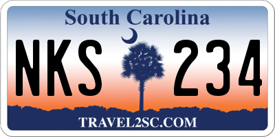 SC license plate NKS234