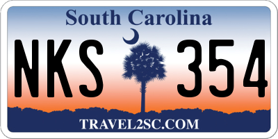 SC license plate NKS354